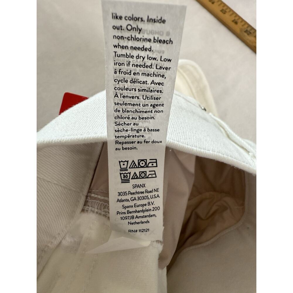 Spanx Womens Jeans Straight Leg High Rise Pull On White Size Large NWT - Picture 9 of 15